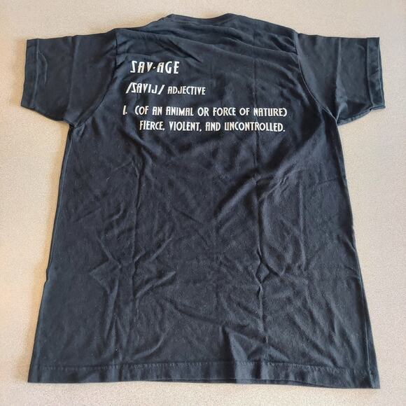 Savage Fitness Shirt Mens Size Large Black Double Sided Short Sleeve Tee - Picture 4 of 8